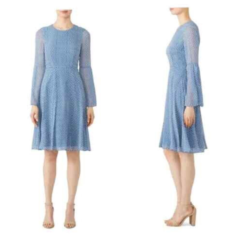 L.K. Bennett Abbie Dotted Silk Fit & Flare Dress Size 0